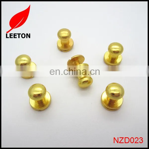 Factory Supply Gold Brass Screw Button Studs for Leather photo-2