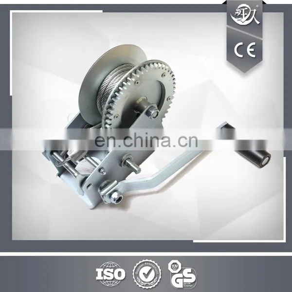 One Way One Speed 1800lbs Steel Cable Belt Hand Winch photo-2