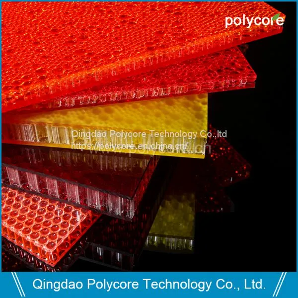 Light Weight Light Transmission Waterproof Fireproof PC Honeycomb Sandwich Panel photo-3