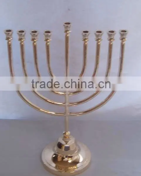 Brass Menorah Religious Candelabra With Polished Finish photo-3