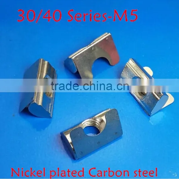 M4 M5 M6 M8 Roll-in T Slot Nut With Spring Leaf Elastic Nut for 40 Serie Aluminum Profile Slot 6