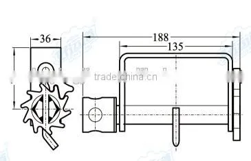 08138 Hot Sale Cheap and High Quality Low Profile Weld-on Side Mount Webbing Winch photo-2