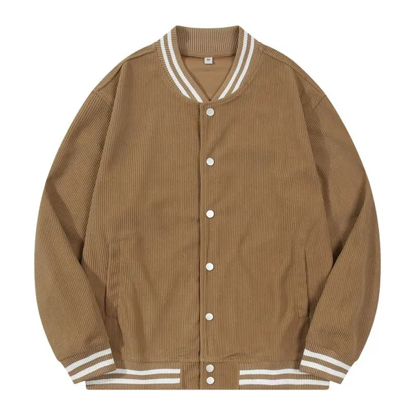 Corduroy Fashion Color Casual Sports Windproof Men's Long Sleeves Loose Jacket photo-3
