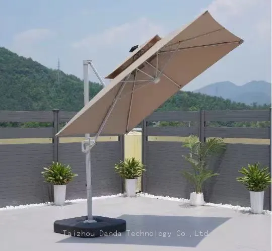 Aluminum 3*3m Double Roof Umbrella With Side Stand Outdoor Sunshade and Waterproof photo-2