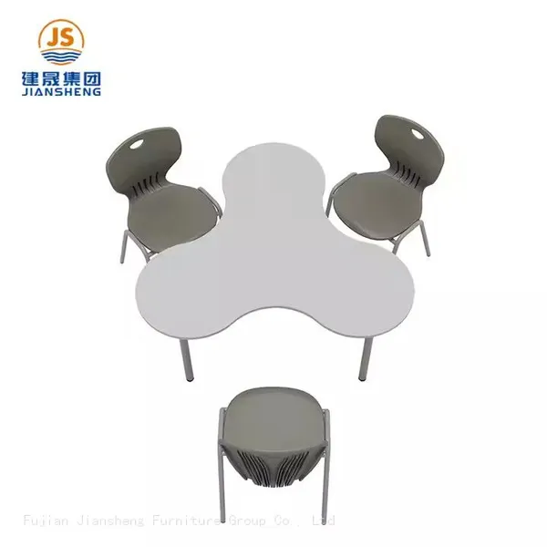 JS Best Selling Cloud Shape Student Classroom Desk Metal Frame Activity Training Table photo-4