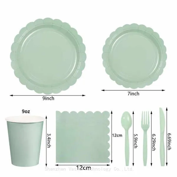 Cross-Border Hot Sale Party Tableware Kits - Plates, Cups & Cutlery for Wholesale photo-5