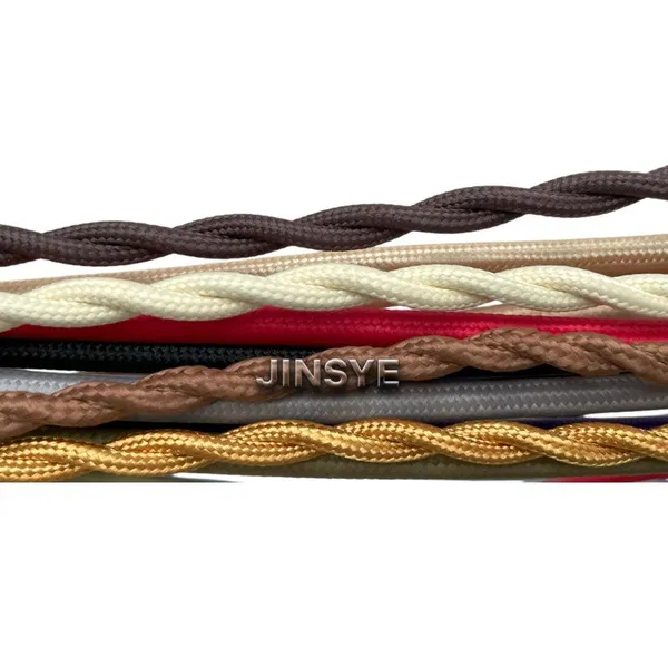 CE VDE 2 /3 Core 0.75mm² Custom-Made Colour Lamp Cord Electrical Cotton Cable Braided Wire Twisted Cable photo-2