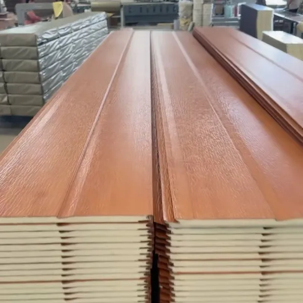 Neue Technologie Wandverkleidung Metallverkleidung Dämmplatte Außenwanddekorationspanel 3D PU-Sandwich-Wandpanel Dekoration photo-4