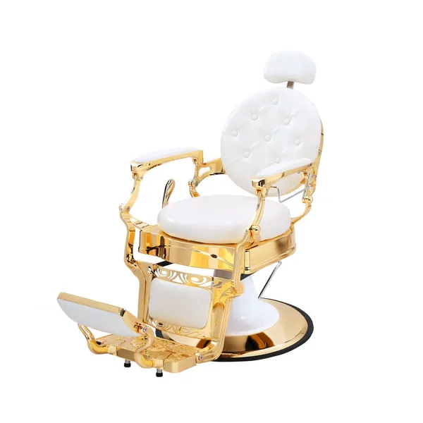 Beauty Salon Barber Chair, Hydraulic Chair With Double Locking Casters, 5-Star Base, 180° Backrest Recline, 65cm Seat Width photo-5
