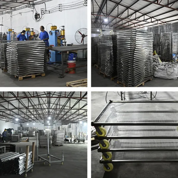 Industrial Stainless Steel Drying Cart With Perforated Trays, 6 Shelves, 500kg Capacity, Easy Assembly photo-4