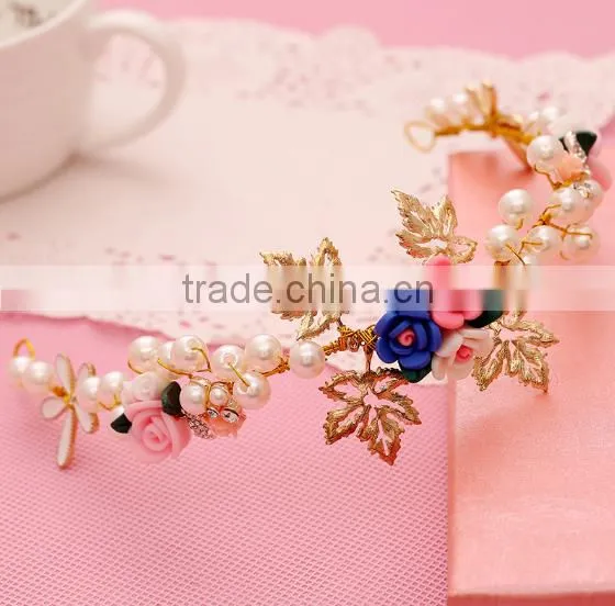 Hair Accessories Hair Jewelry Rhinestone Wedding Flowers Gold Plated Jewelry Wholesale Crowns photo-4
