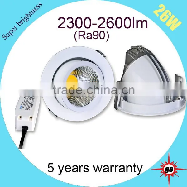 CE RoHS Approval Ajustble 26w CRI90 COB Led Gimbal Downlight photo-4