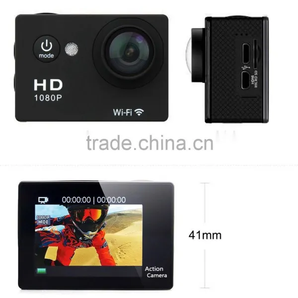 Black 2.0'' WiFi Full HD 1080P Sports Camera170 Degree Wide Angle Car DVR Recorder Digital Waterproof Helmet Action Camera photo-3