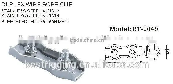 Rigging Hardware Stainless Steel FASTENERS Simplex Single Wire Rope Clip photo-6