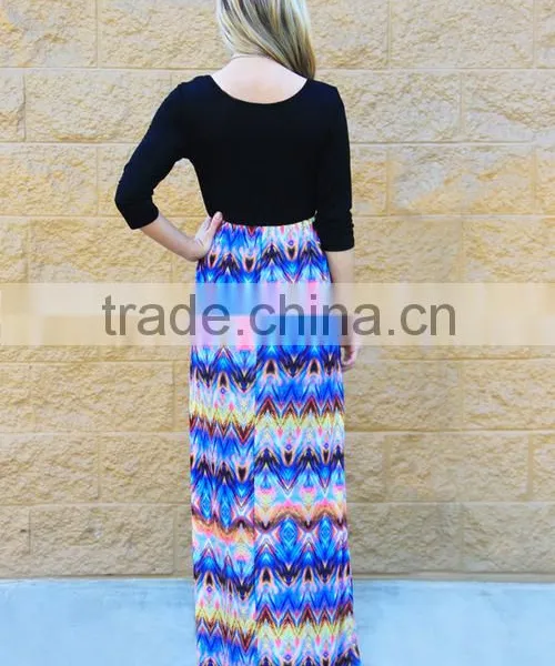 Same Clothing Boho Maxi Long Sleeve Mother and Daughter Matching Dresses photo-3