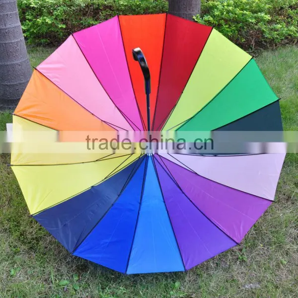 16ribs Fashion High Quality Auto Open Promotional Custom Windproof Rainbow Umbrella Regenschirm Bunt photo-3