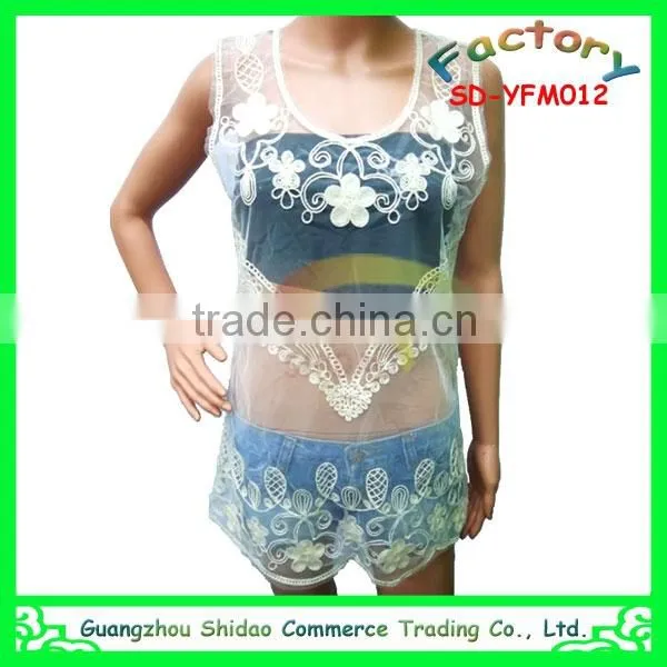 Women Blouses Summer Tank Tops Designs Embroidery Blouses photo-5