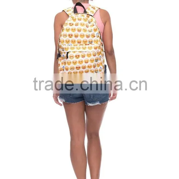 Top Selling High Quality Polyester Custom Emoji Backpack Bag photo-5