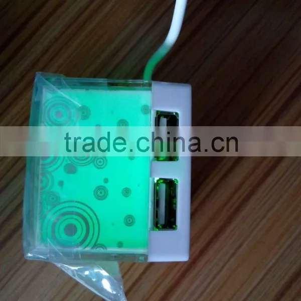 Promotional Gift Computer Colorful LED 4 Port Mini USB HUB photo-2