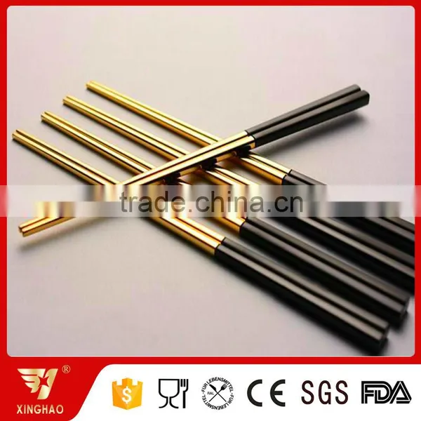 2016 New Korean Japanese 18/10 Gold Titanium Stainless Steel Firm Chopsticks photo-3