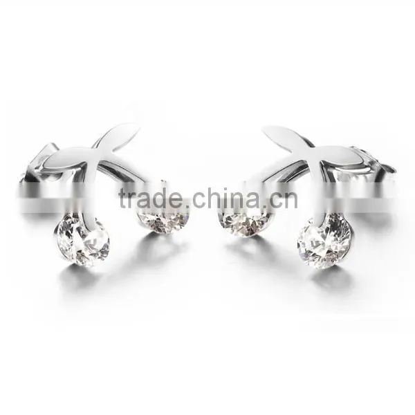 Hot Sale Popular Design Stainless Steel Zircon Earring for Girls photo-4