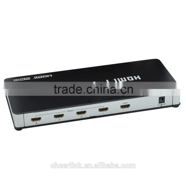 Full hd 1080p Hdmi V1.3a Hdmi Splitter 1x4 Support 3d / Black photo-3