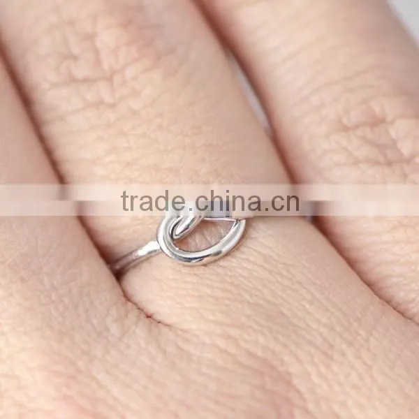 Simple Design 925 Sterling Silver Heart Love Knot Ring photo-2