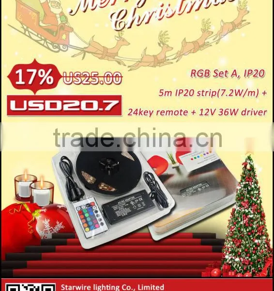 Hot sales !!! IR remote led controller led strip lighting with power supply adapter