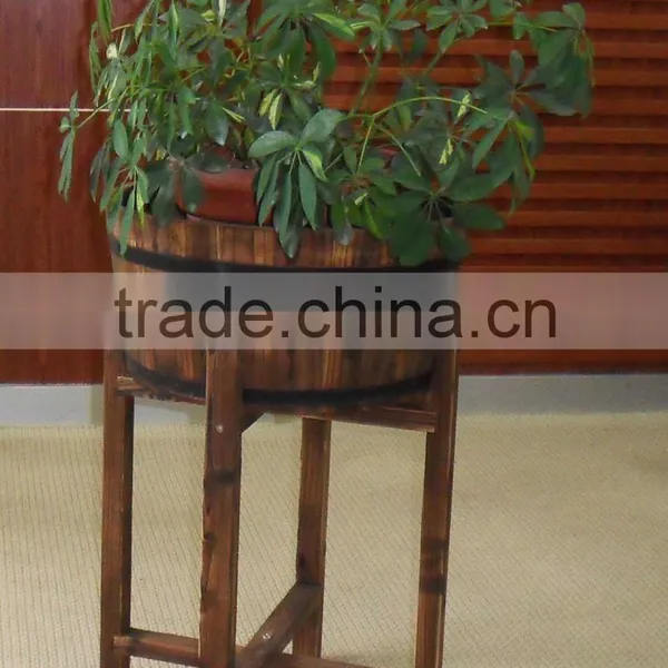 HL050 Set of Two Wooden Barrel With Stand