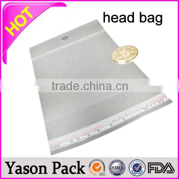 YASON Small Gift/ Toy Packing Pouches With Opp Header Transparent Pounches With Tear Notch and Hanged Header pp Bag With Header