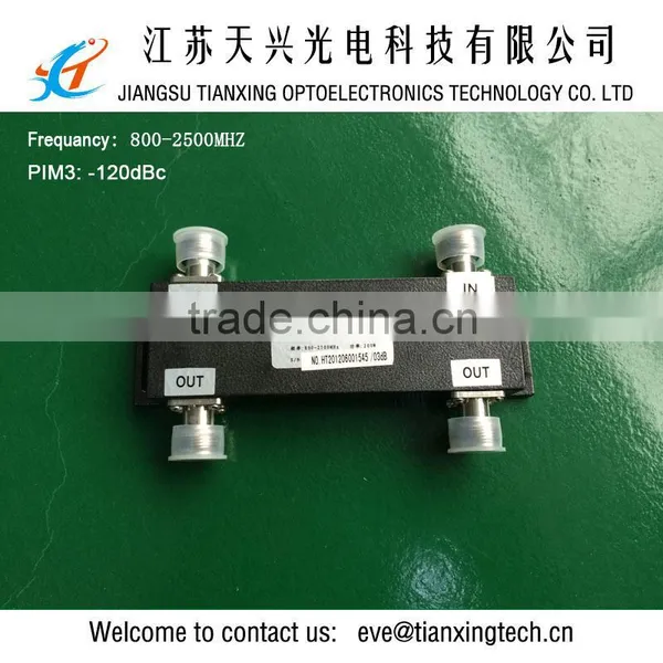 800-2500MHz 200W -120dBc N-Female 3db Hybrid Coupler