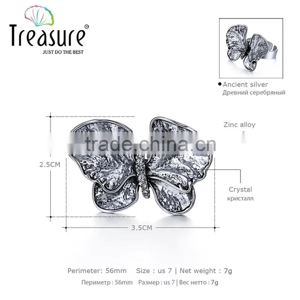 Fashion Jewelry Butterfly and White Diamond New Design Ladies Finger Ring photo-5