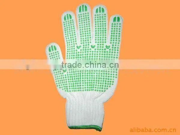 White Cotton Gloves With PVC Dots 70g ,Dotted Hand Gloves