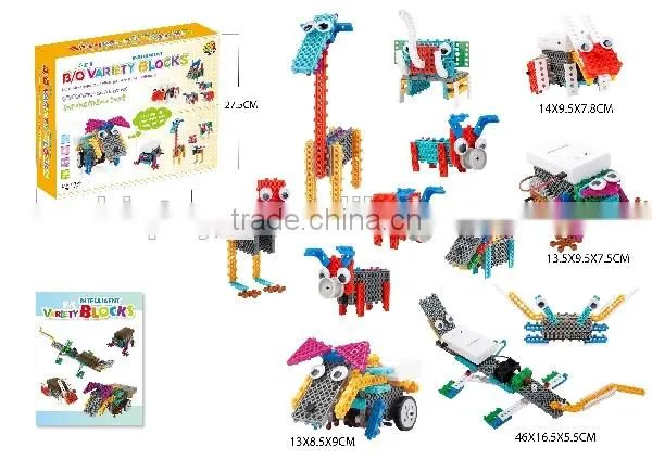Longyeah 173pcs 12 in 1 ABS Plastic Diy BO Building Block Education Toy