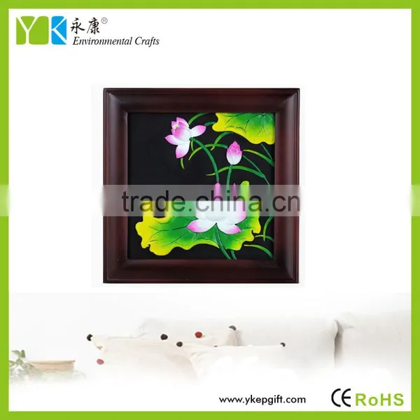 Lotus Flower Carved and Painted Home Etc Wooden Photo Picture Frame for Wall Decoration photo-6