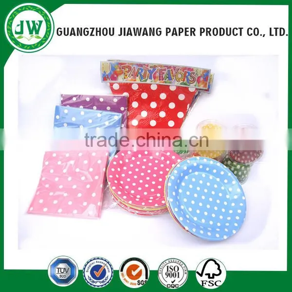 Party Disposable Paper Plate and Paper Cupcake Cup Napkin Cup Paper Plate
