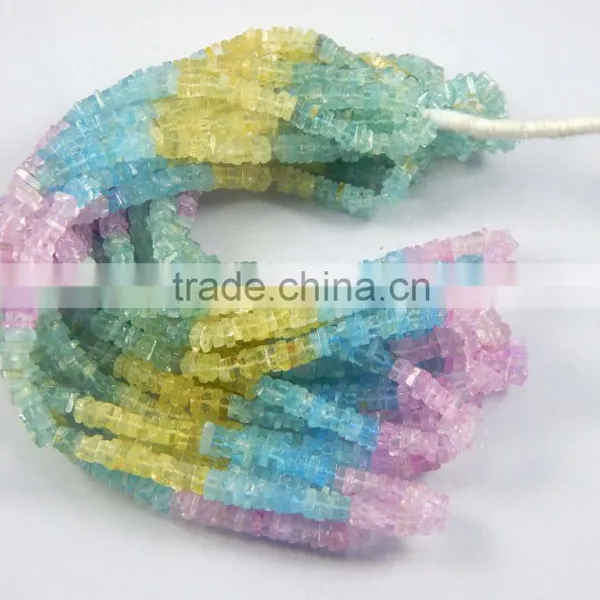 Natural Multi Colour Aquamarine Beads Aquamarine Heishi Beads
