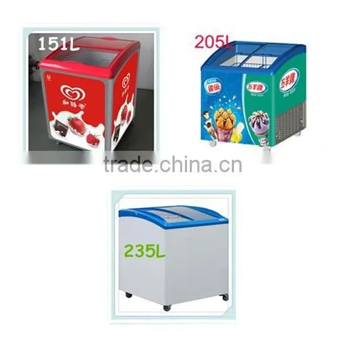 High Quality Commercial Freezer Ice Cream Display Freezer Curved Double Door Freezer for Supermarket photo-5