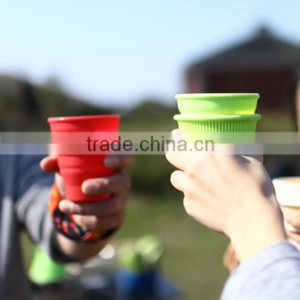 Folding Design Heat Resistant Food Grade Silicone Tea Cup For Office photo-3