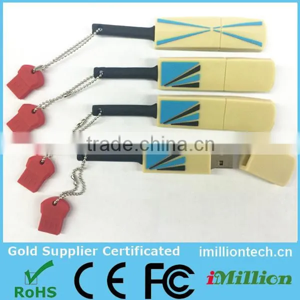 custom logo cricket bat shaped usb