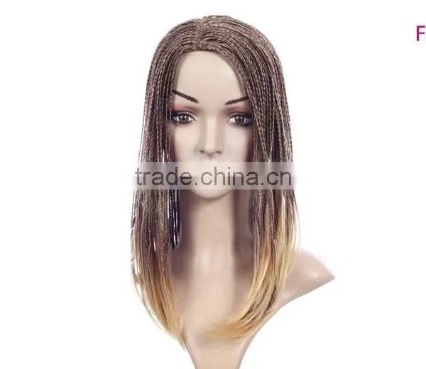 Blonde Kinky Twist Afro Braided Wig Lace Front African Box Micro Braid Wig photo-2