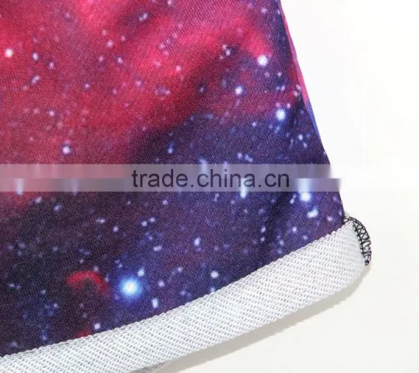 2015 Women Shorts Sublimation Print Purple Galaxy Running Shorts Elastic Waist N16-10 photo-3