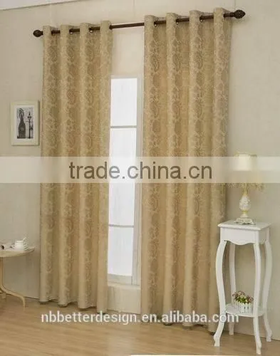 2PCS JACQUARED 100% POLYESTER WINDOW CURTAINS MADE IN CHINA FOR THE LIVING ROOM photo-2