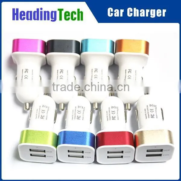 Aluminium Alloy 12V 2A/1A Car Charger for Ipad and Iphone