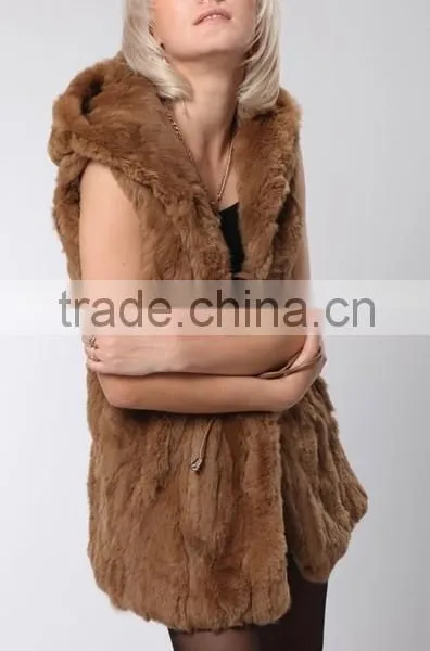 2015 New Arrival Rex Rabbit Fur Vest for Women RV10 photo-5