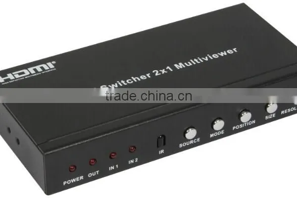 Factory Price HDMI Switch 2x1 Switch Multi-Viewer With Picture in Picutre, Support RS232 and IR