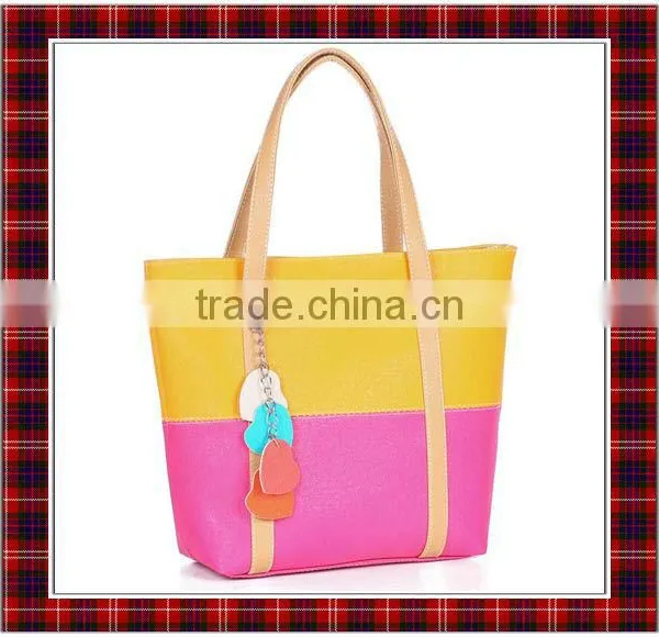 Candy Color Handbag, Lady's Tote, Handbag, Bicolorable Handbag, PU Leather Handbag, Evening Bag (BCC034)