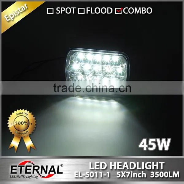 5x7in 45W Sealed Beam Led Headlight Dual Beam Light With H4 Plug for Automotive Truck photo-6