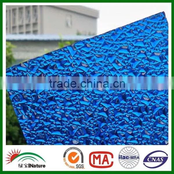 Decoration Board 2017Polycarbonate Embossed Sheet for Bathroom.Plastic Wall Panel Colorful Embossed Sheet.PC Big Diamonad Sheet. photo-3