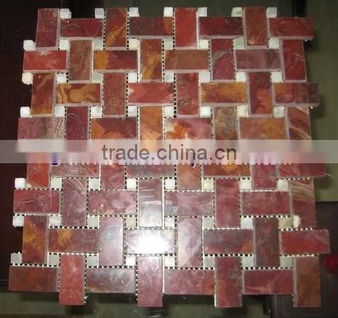NATURAL COLOR MULTI RED ONYX MOSAIC TILES COLLECTIONS photo-5